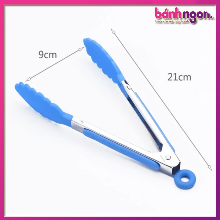 Kẹp Gắp Thức Ăn Đầu Silicone Chống Dính Chịu Nhiệt &amp; Tay Cầm Chống Trượt 21cm