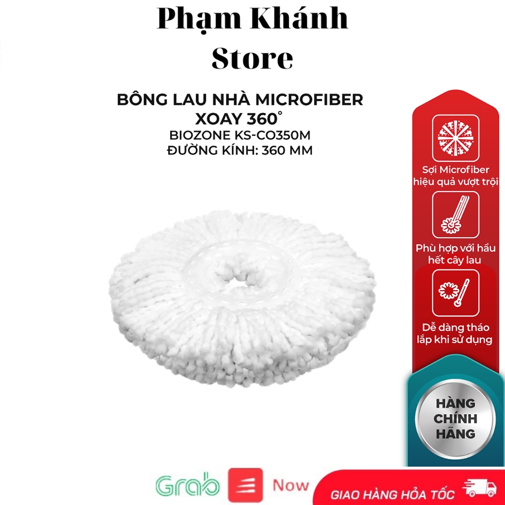 BÔNG LAU NHÀ MICROFIBER XOAY 360 ĐỘ SUNHOUSE KS-CO350M