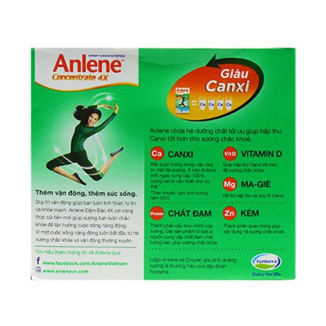 Thùng Sữa Bột Pha Sẵn Anlene Đậm đặc 4x Hương Vani