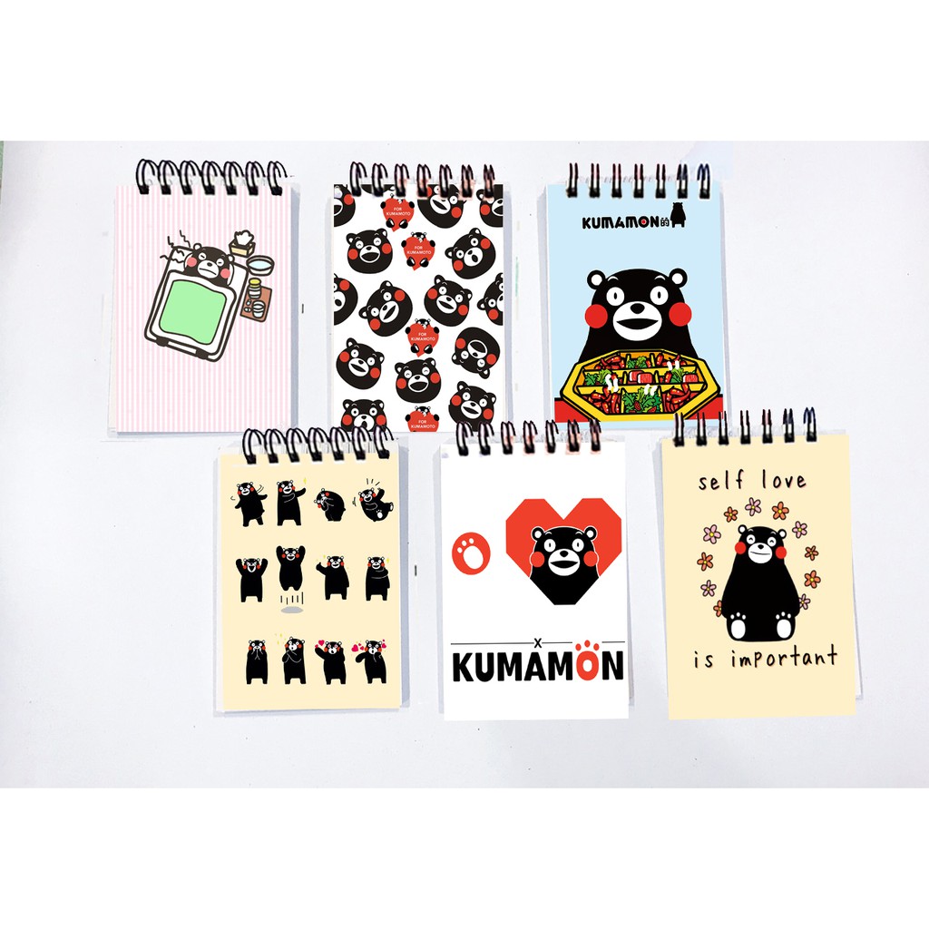 Sổ lò xo mini gấu thỏ cherry berry  LXD32 A7 kumamon 100 trang sổ note dễ thương