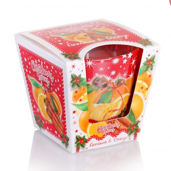 Ly nến thơm Bartek Candles BAT6382 Christmas Spices 115g (Hương cam, táo, quế)