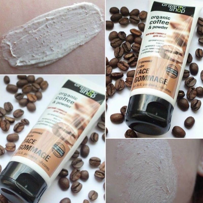 Tẩy tế bào chết cafe organic Nga