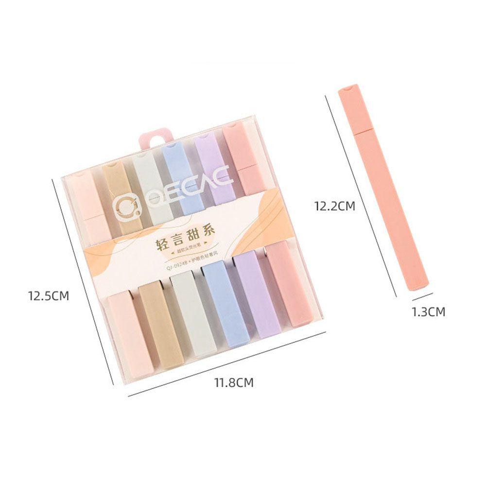ELEGANT Bộ 6 Bút Đánh Dấu Hai Đầu Dùng Trong Trường Học / Văn Phòng