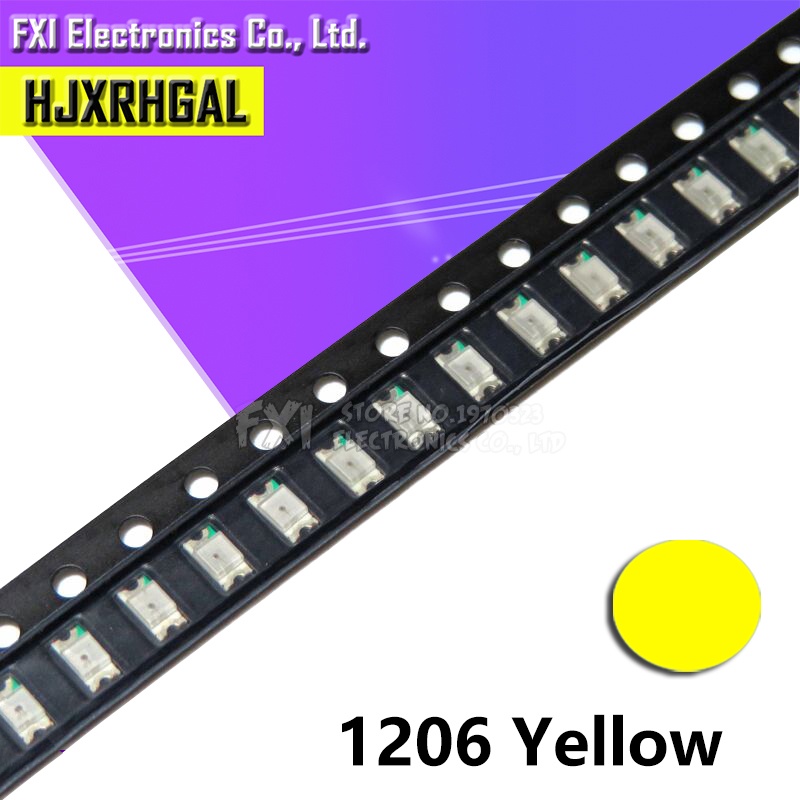 100 Đèn LED Vàng 1206 3216 SMD Chính Hãng Mới