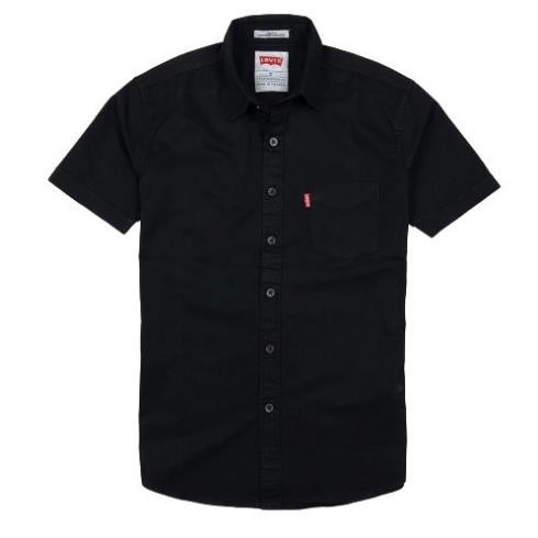 Áo sơ mi nam tay ngắn LEVIS Oxford Cao Cấp màu đen (cúc đen) - Đẳng Cấp Chuẩn Nam Tính !