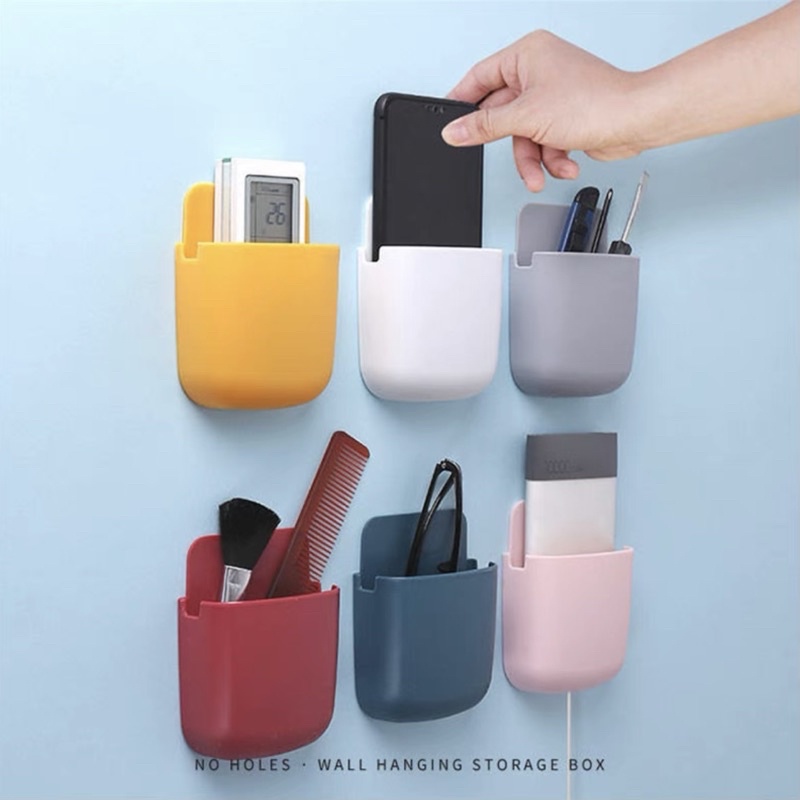 Hộp dán tường đựng điện thoại, remote, đồ dùng gia đình đa năng - loại trơn