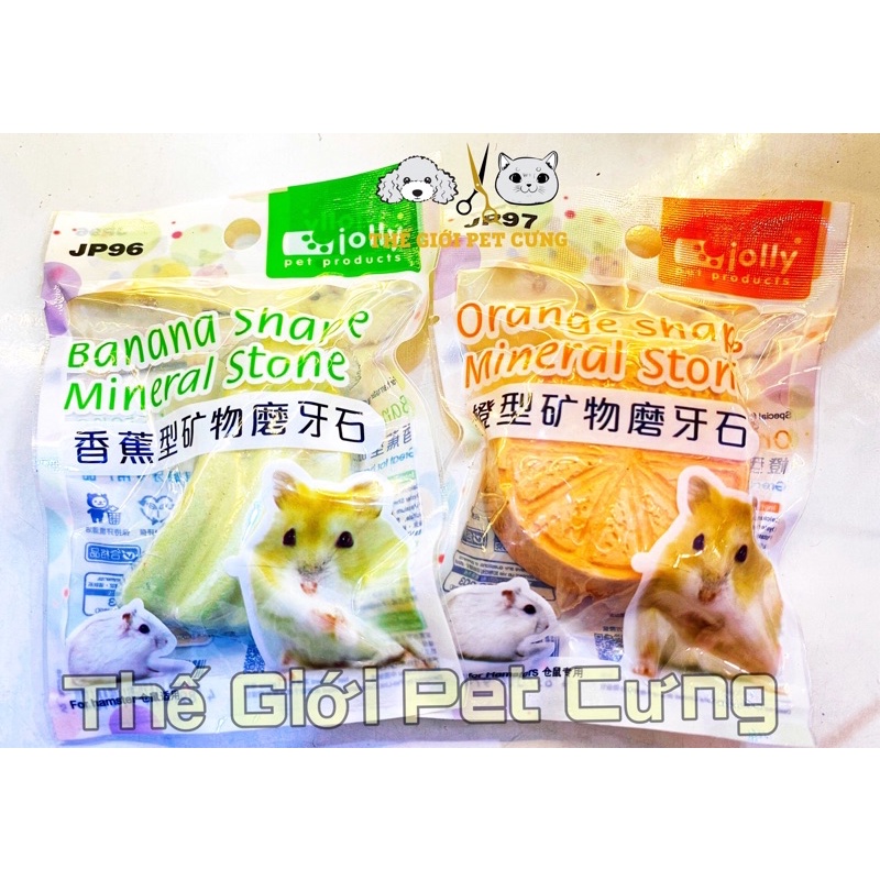 Đá Mài Răng Jolly Cao Cấp Vị Cam &amp; Chuối Hamster Thỏ Bọ Nhím Sóc