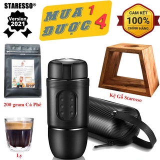Máy staresso mini chính hãng bản 2021- máy pha cà phê cầm tay- tặng cà phê + phụ kiện