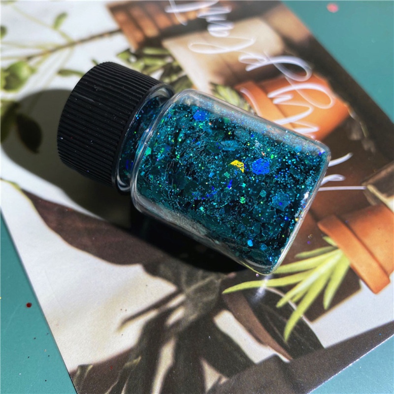 Hộp nhũ kim tuyến 10 màu hình lục giác cho nhựa resin 10g