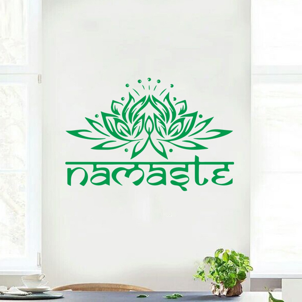 Decal dán tường Họa Tiết Người namaste Ấn Độ Dùng Trang Trí Phòng Khách