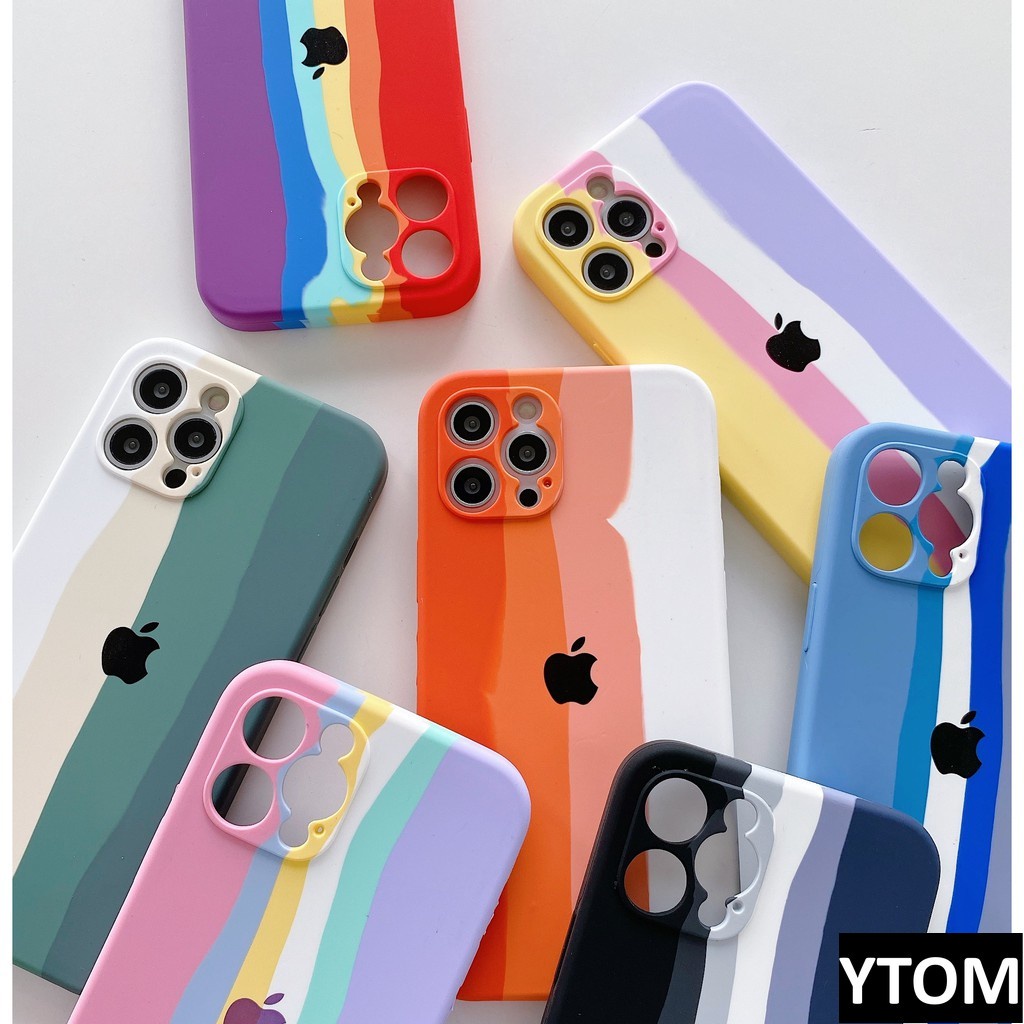 Ốp Điện Thoại Tpu Dẻo Họa Tiết Logo Màu Cầu Vồng Độc Đáo Cho Iphone 12 Pro Max 6 / 6s 7 / 8 Plus Se2020 X Xs Xr Xs Max 11 Pro Max