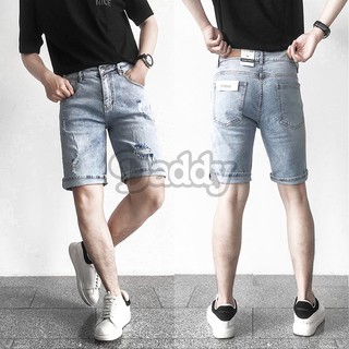 Quần short jean nam rách [HT 677SR] màu xanh nhạt Unisex ✅Chấp nhận đổi trả nếu không vừa size✅Sản phẩm TOP SALER