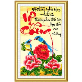 Tranh Đính Đá Vợ Chồng DF168-45x70cm (Chưa Đính)