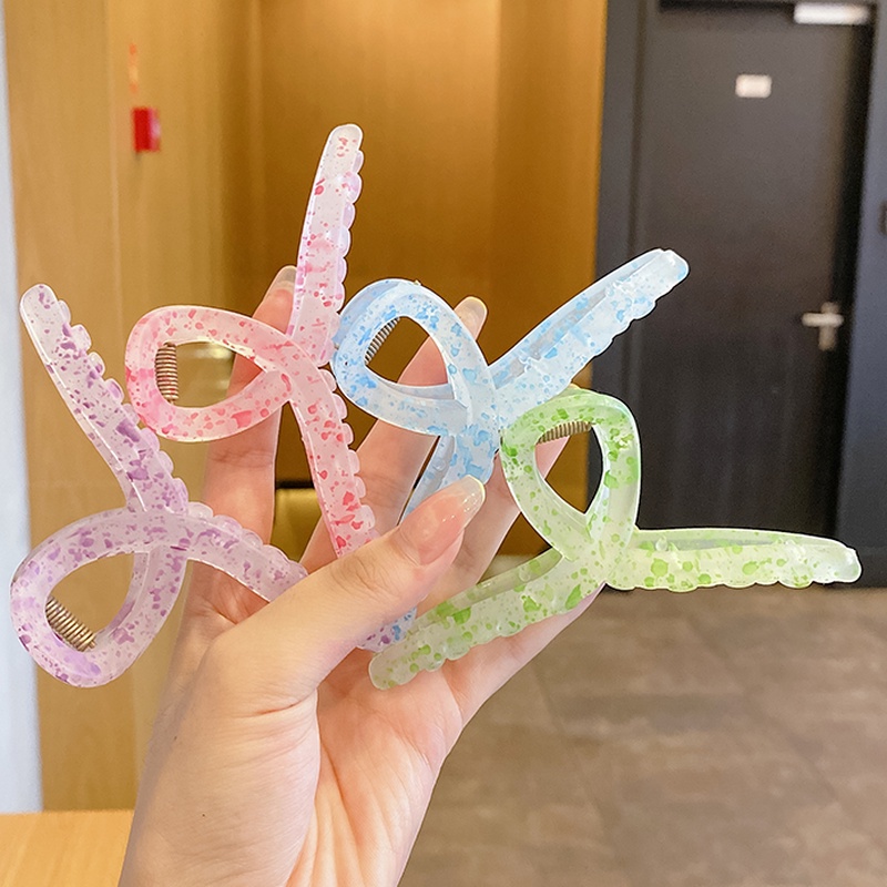 Kẹp tóc nhựa acrylic màu gradient thời trang Hàn Quốc