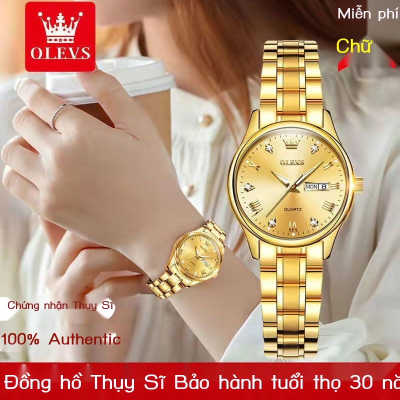 Oris Thụy Sĩ được chứng nhận thương hiệu mới đích thực đồng hồ nữ thời trang đồng hồ không thấm nước đồng hồ nữ lịch kép