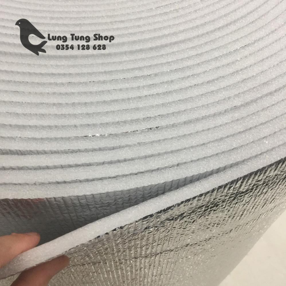 [ 1 mét vuông ] Xốp bạc cách nhiệt - Tấm pe foam tráng bạc loại dày 10 ly