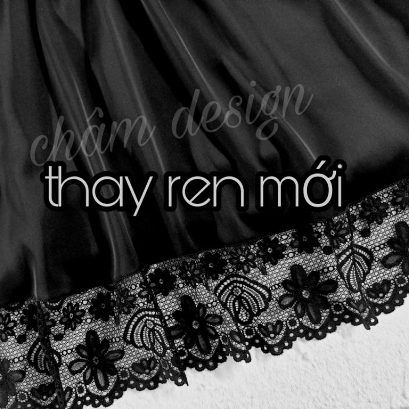 váy ngủ màu đen lụa satin chân ren hoa siêu đẹp độc , hàng thiết kế riêng tại shop