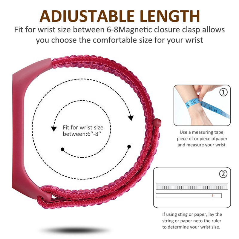 NEW Colors Dây Đeo Sợi Nylon Cho Đồng Hồ Thông Minh for Xiaomi Mi Band 3 4 5 NFC Miband 3 4 5