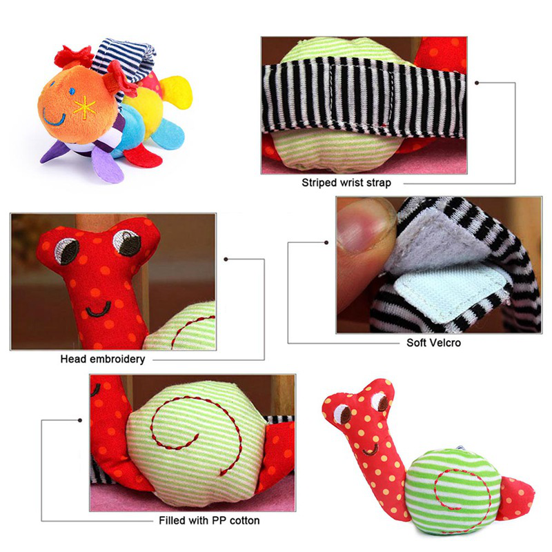 Vòng Đeo Tay Hình Con Sâu Có Chuông Phát Triển Trí Thông Minh Cho Bé