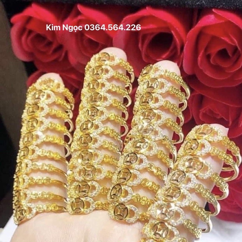 Nhẫn kim tiền bạc mạ vàng cao cấp hàng chuẩn bền đẹp Kim Ngọc shop