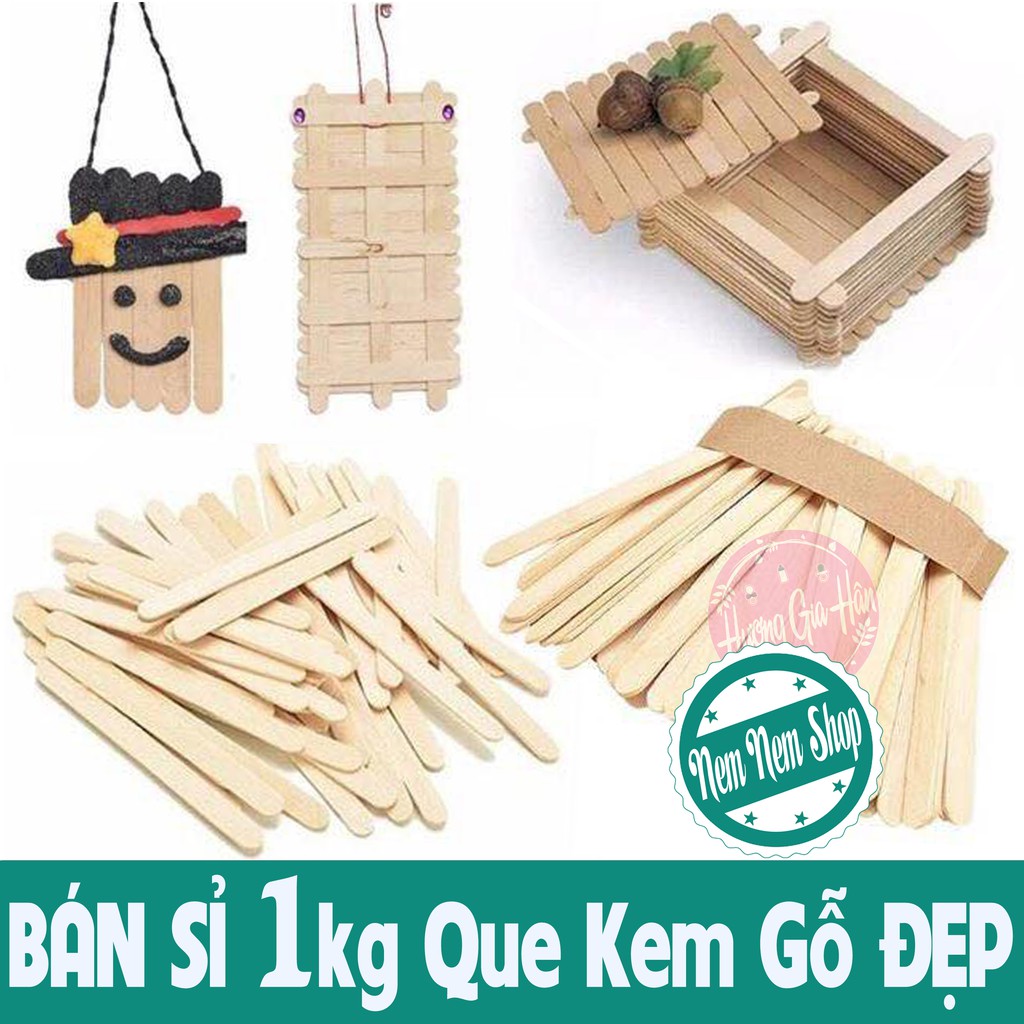 Bán sỉ 1kg Que Kem gỗ làm đồ handmade