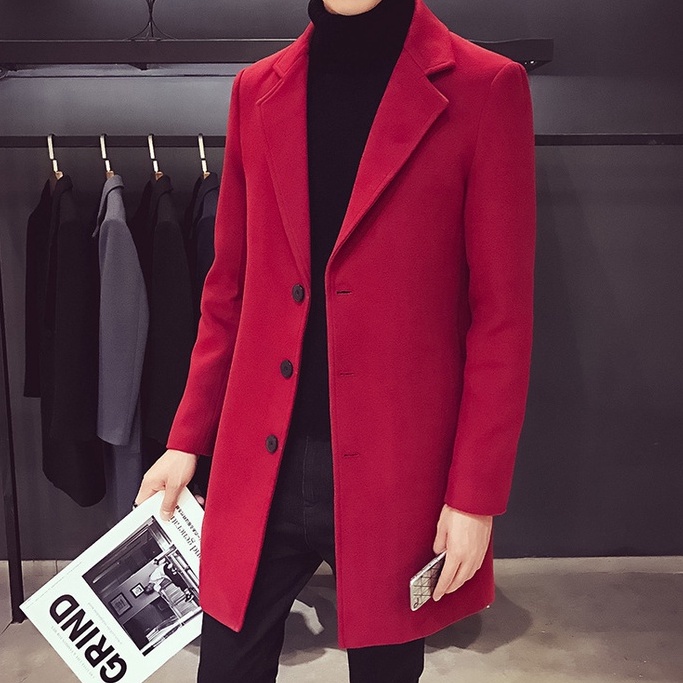 Áo Khoác Dạ - Mangto Nam, Áo Khoác Dạ Dáng Dài Trơn Đơn Giản & Lịch Lãm Hàn Quốc