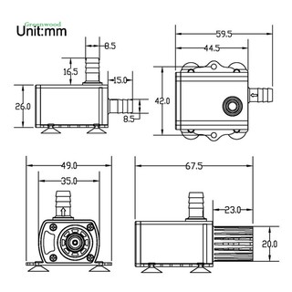 Máy bơm chìm mini DC5V sử dụng cổng USB cho bể cá