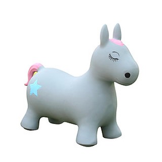 Thú nhún pony xám đeo khăn kèm bơm(hàng tặng của Moony)