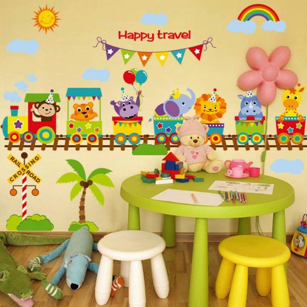 Decal dán tường Happy Travel | BigBuy360 - bigbuy360.vn