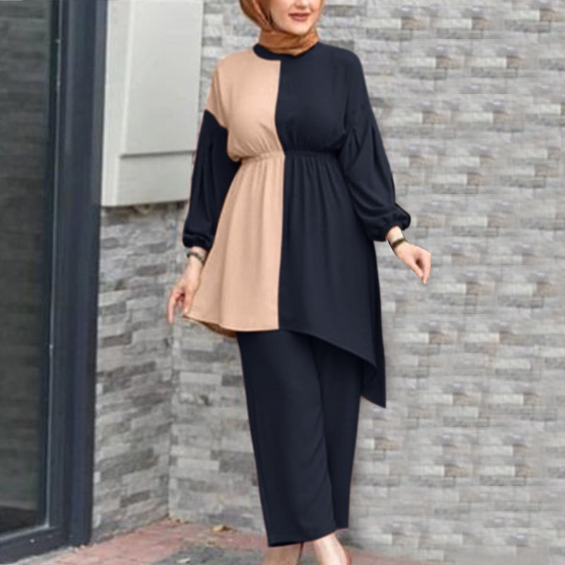 Zanzea Set Áo Thun Ngắn Tay + Quần ống rộng Thời Trang Nữ