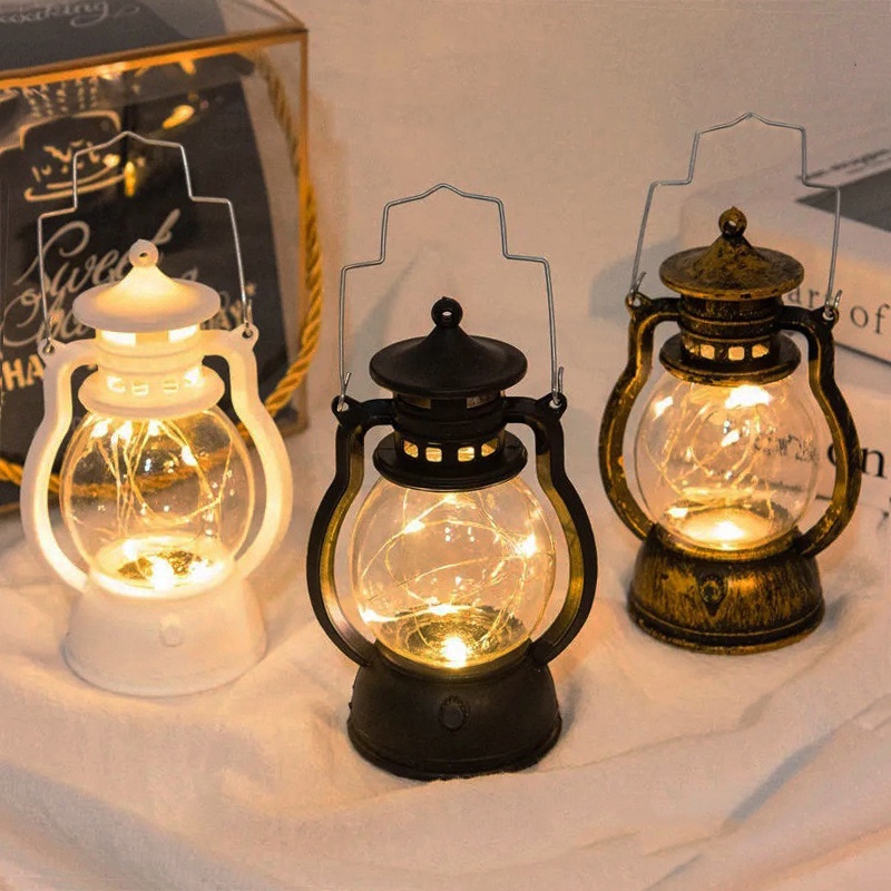 Đèn Ngủ Để Bàn Bằng Sắt Màu Đen Phong Cách Retro