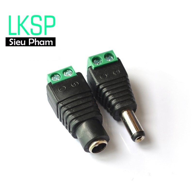 1 Cặp Jack DC Đực Cái Cấp Nguồn 5.5mm