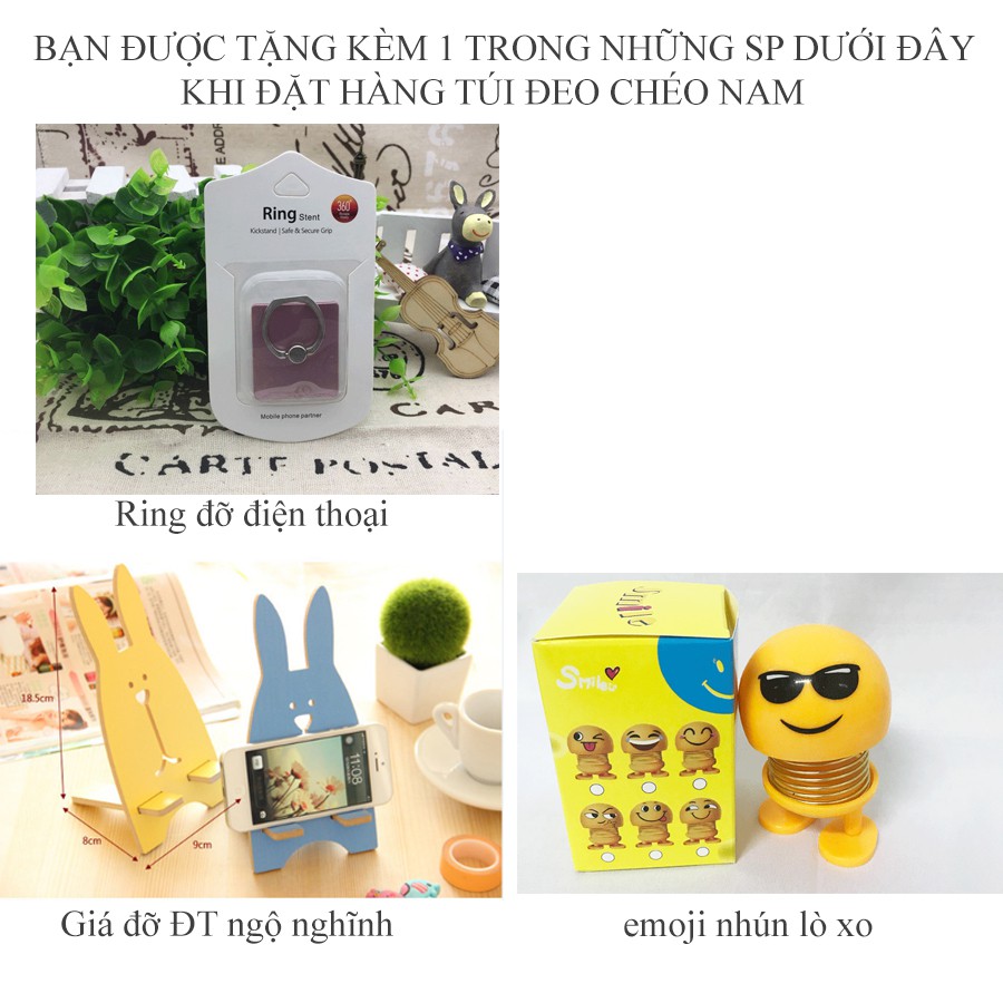 [Có quà tặng kèm] Túi đeo chéo nam