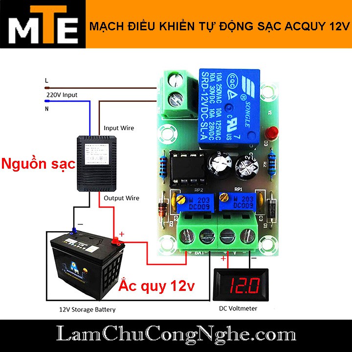 Mạch quản lý, tự động sạc Acquy 12V XH-M601