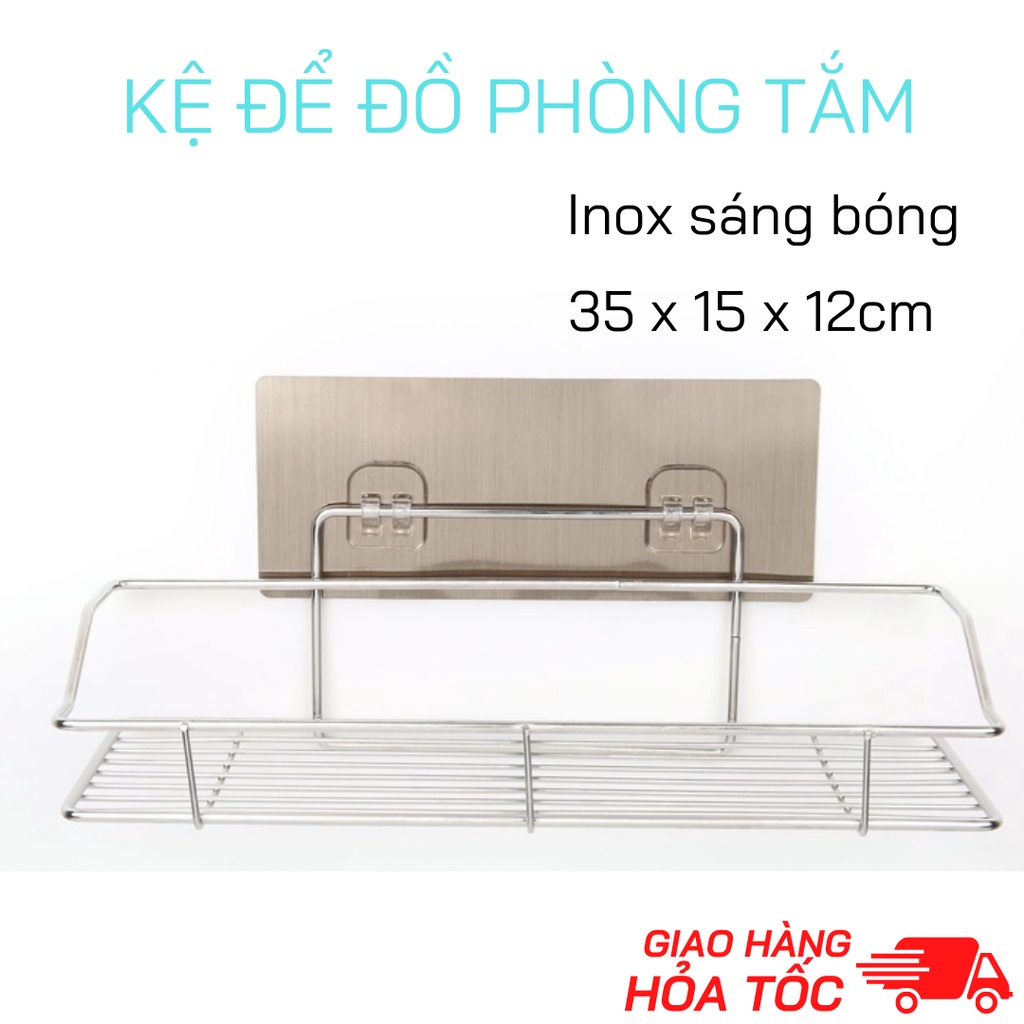 Combo 2 Kệ HCN Dán Tường Inox Để Đồ Phòng Tắm Siêu Tiện Lợi Kèm Theo Miếng Dán Chắc Chắn