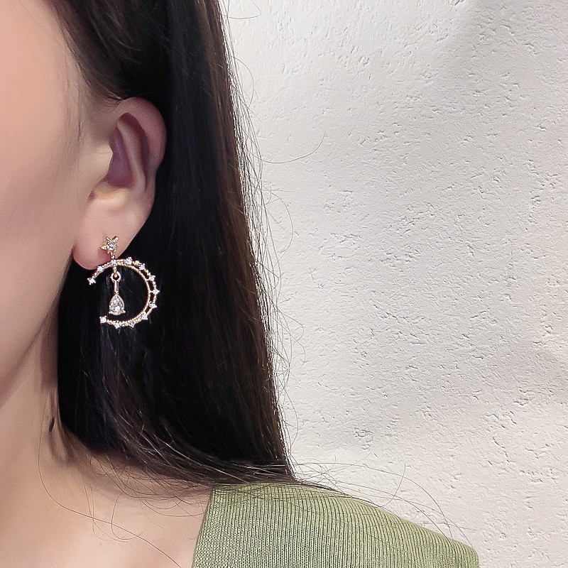 Bông Tai Mạ Bạc 2022 925 Hình Giọt Nước Đính Đá Sang Trọng Cho Nữ