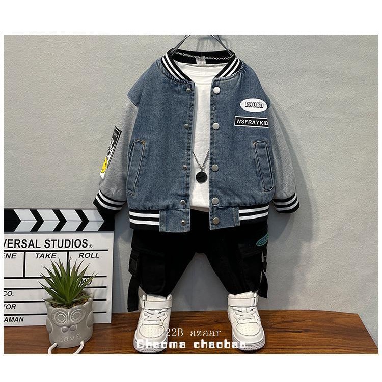 Áo Khoác Bóng Chày Phong Cách Nhật Bản Thời Trang Xuân Thu 2022 Cho Bé Trai