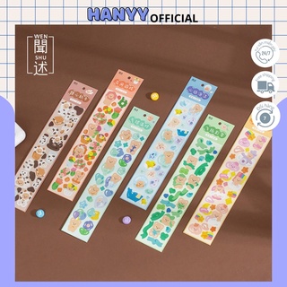 Set 2 miếng sticker gấu happy trang trí đáng yêu
