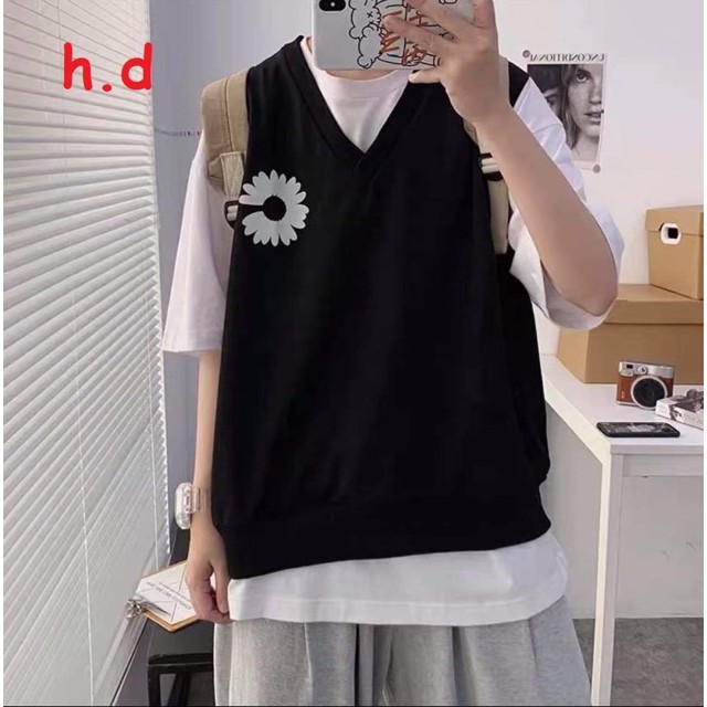 Sét hai món gile hoa cúc phản quang ngắn tay HĐ12