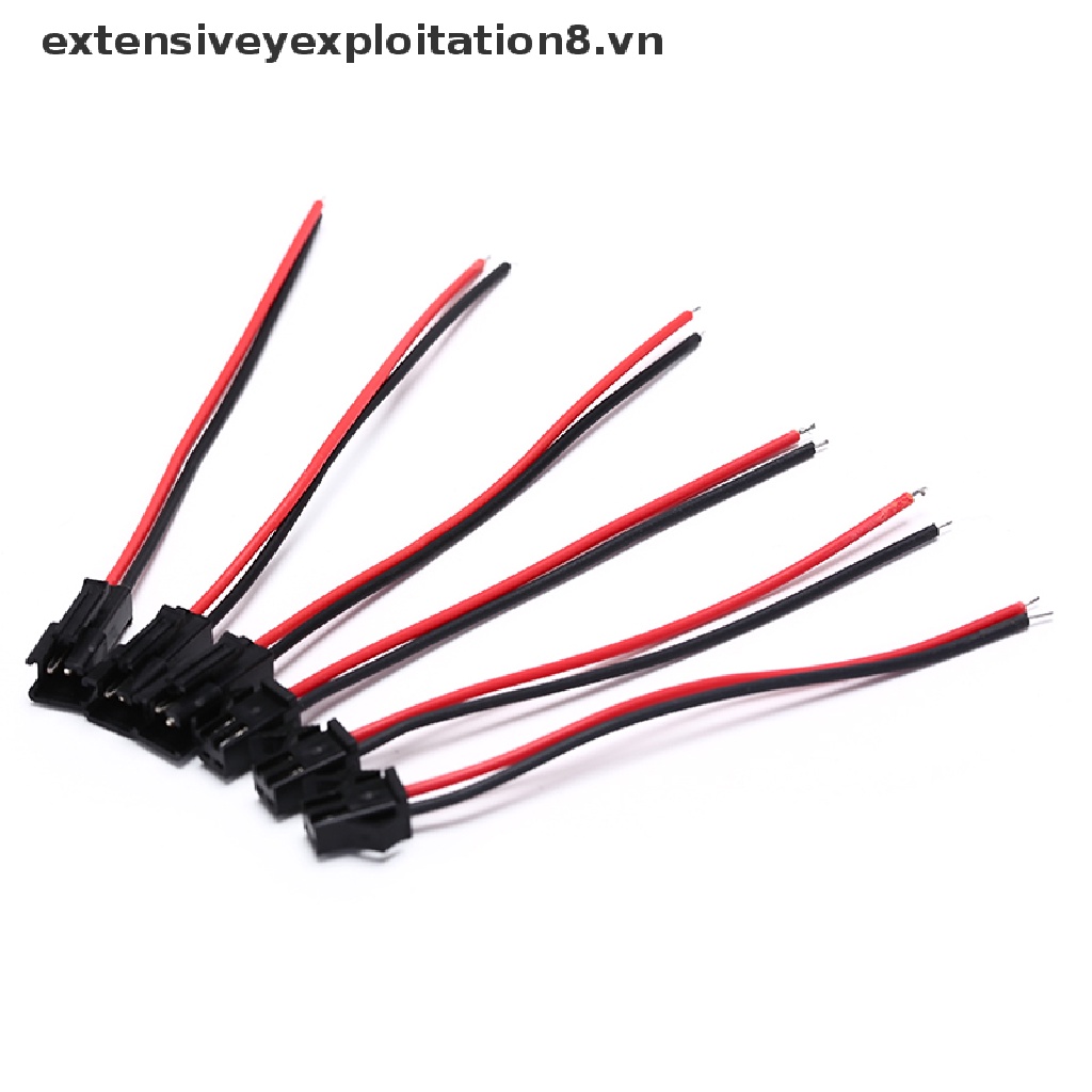 Set 10 Cặp Phích Cắm Nối Dây Điện 10cm JST SM 2Pins Male / Female Tiện Dụng