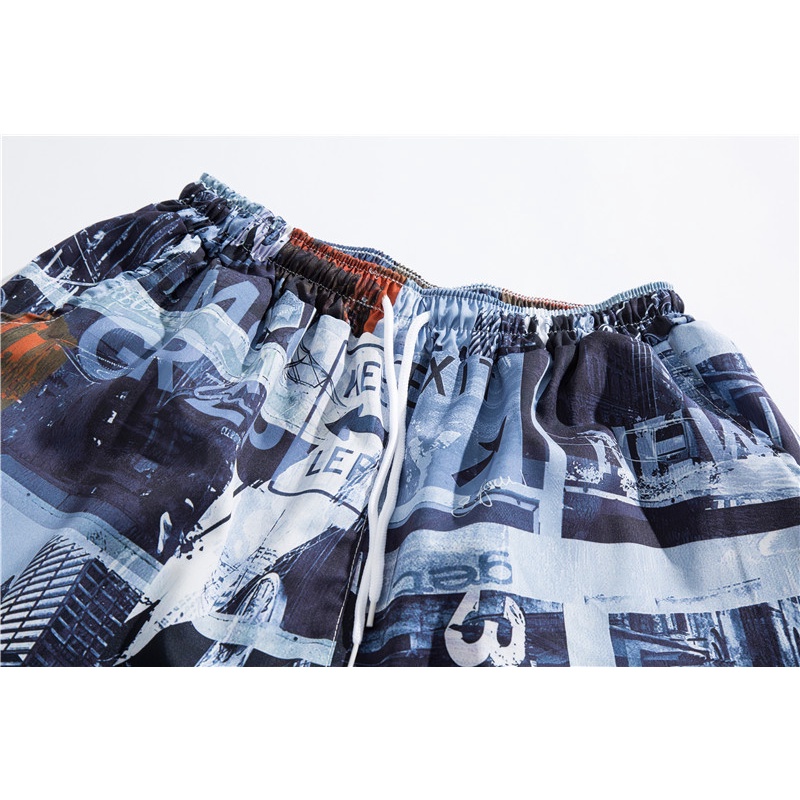 Bộ gồm áo sơ mi tay ngắn và quần short phong cách Hawaii thời trang cho nam