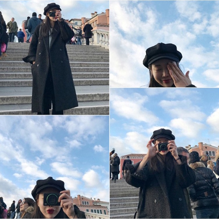 Mũ nồi hình bát giác phong cách retro thời trang thu đông cho nữ