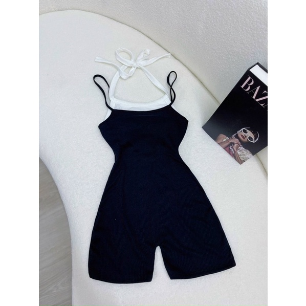 Jumsuit Ngố Phối Yếm Cột Cá Tính S27