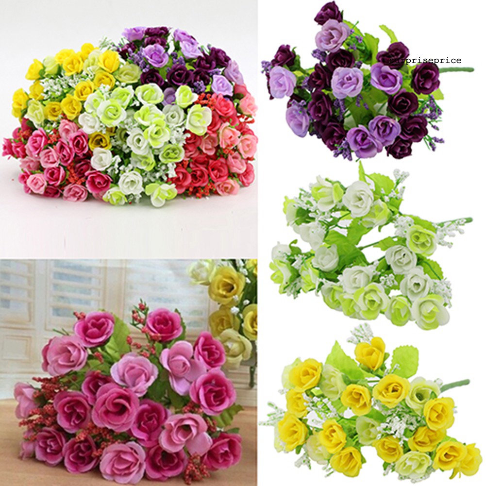 Bó 21 hoa hồng giả trang trí tiệc cưới tiện lợi