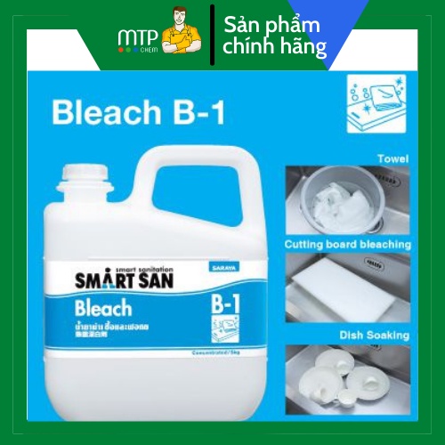 Dung dịch tẩy trắng và sát khuẩn Sodium Hypochlorite Clean. Pro B1 gốc Chlorine B1 - Sẵn kho