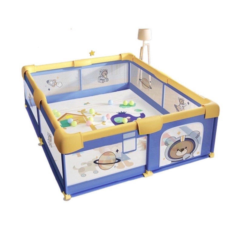 Quây cũi Micky và quây cũi gấu chất vải loại 1 hàng cao cấp Tặng kèm Bóng