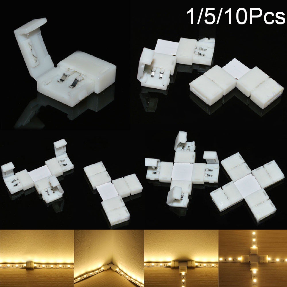 1 / 5 / 10 Đầu Nối 2 Chấu 8mm 10mm Cho Dải Đèn Led 3528 5050 Pcb