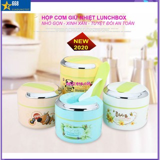 Hộp cơm giữ nhiệt cao cấp HÀN QUỐC kèm thìa tiện dụng, 2 Ngăn, Dung tích 1,5l