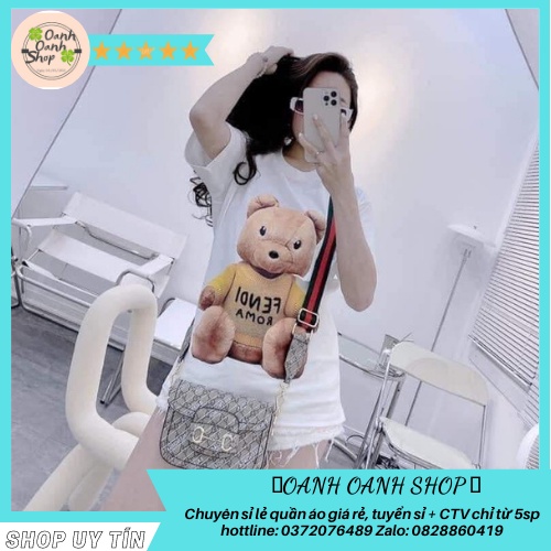 Áo Thun Nữ Form Rộng Dấu Quần Hàng QC