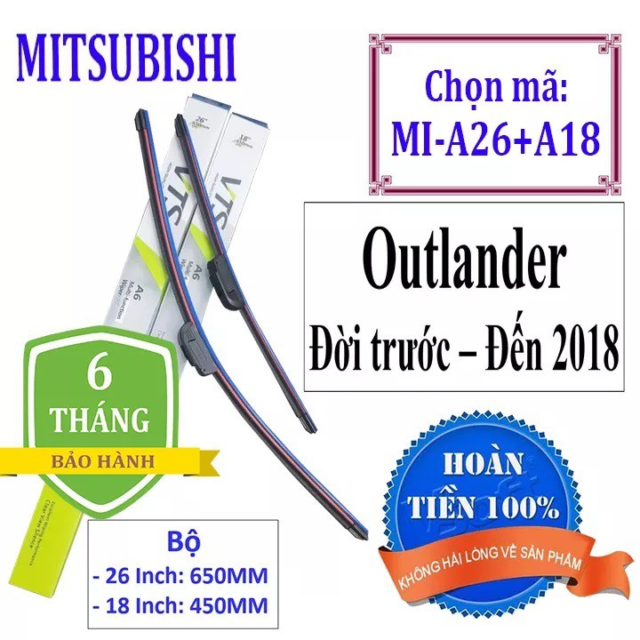 Cần gạt nước ô tô Mitsubishi Outlander Đời trước - Đến 2018 - Và các dòng xe khác của hãng Mitsubishi - vo2_store